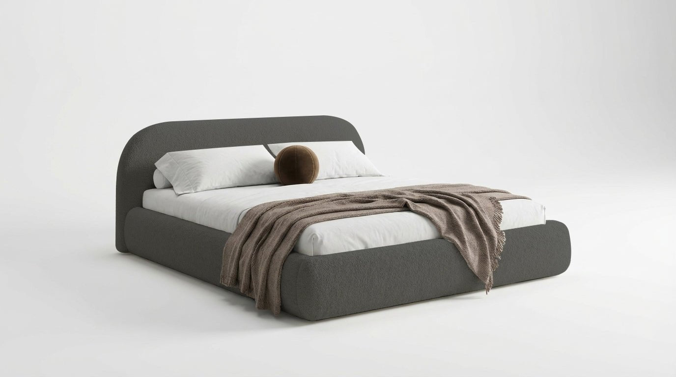 Luxusbetten24 Luma Designer Polsterbett Bouclé mit Stauraum Schlafzimmer