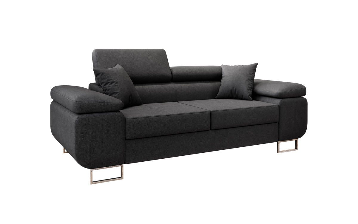 Next Triora Designer 2‑Sitzer Sofa mit Schlaffunktion, Stoff, Schwarz