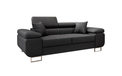 Next Triora Designer 2‑Sitzer Sofa mit Schlaffunktion, Stoff, Schwarz