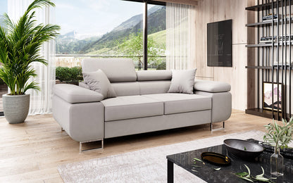 Next Triora Designer 2‑Sitzer Sofa mit Schlaffunktion, Stoff, Schwarz