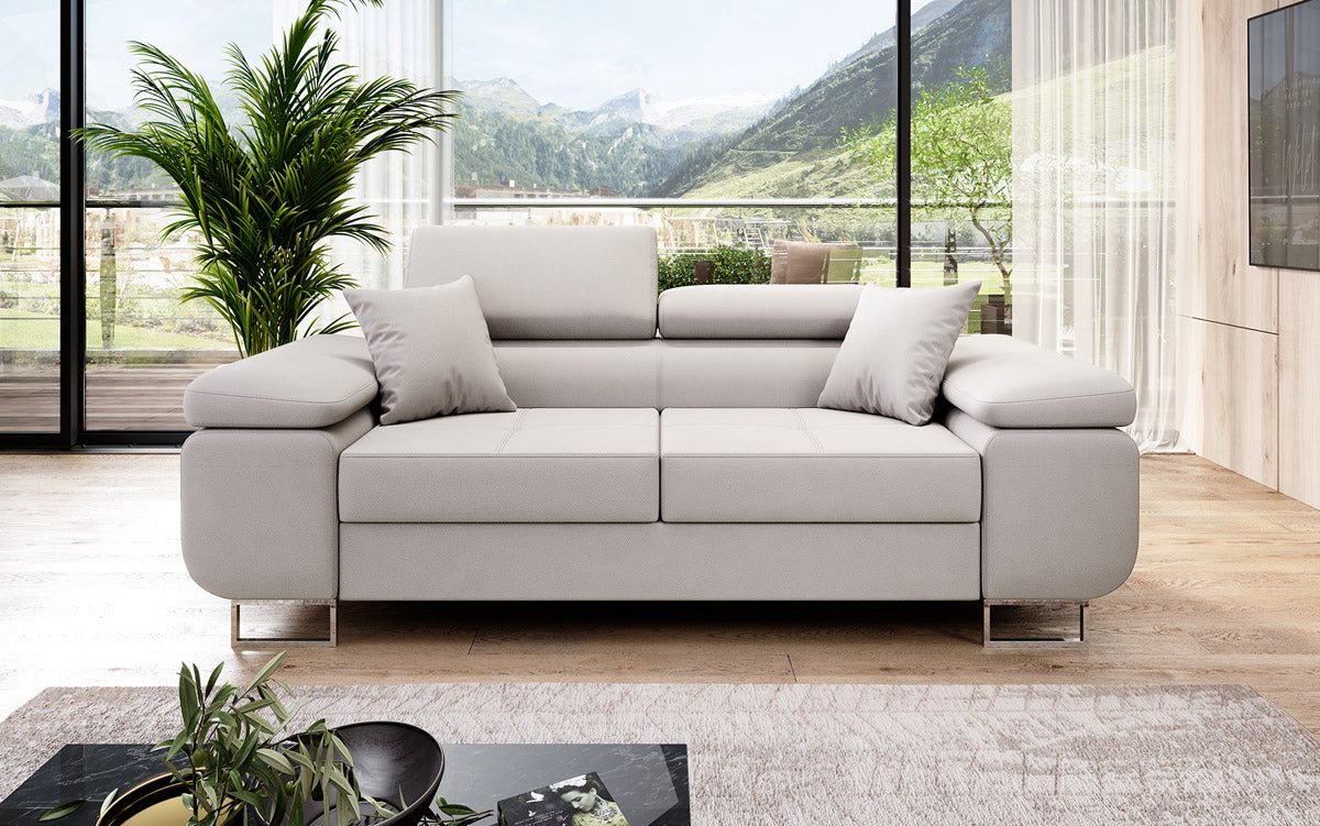 Next Triora Designer 2‑Sitzer Sofa mit Schlaffunktion, Stoff, Schwarz