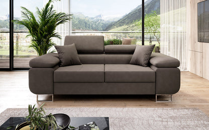 Next Triora Designer 2‑Sitzer Sofa mit Schlaffunktion, Stoff, Schwarz