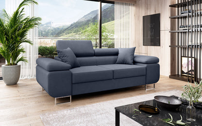 Next Triora Designer 2‑Sitzer Sofa mit Schlaffunktion, Stoff, Schwarz