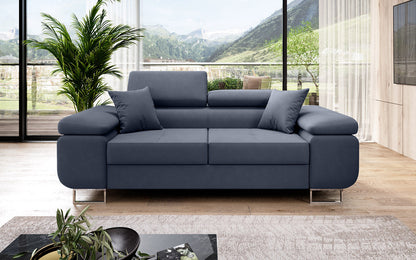 Next Triora Designer 2‑Sitzer Sofa mit Schlaffunktion, Stoff, Schwarz