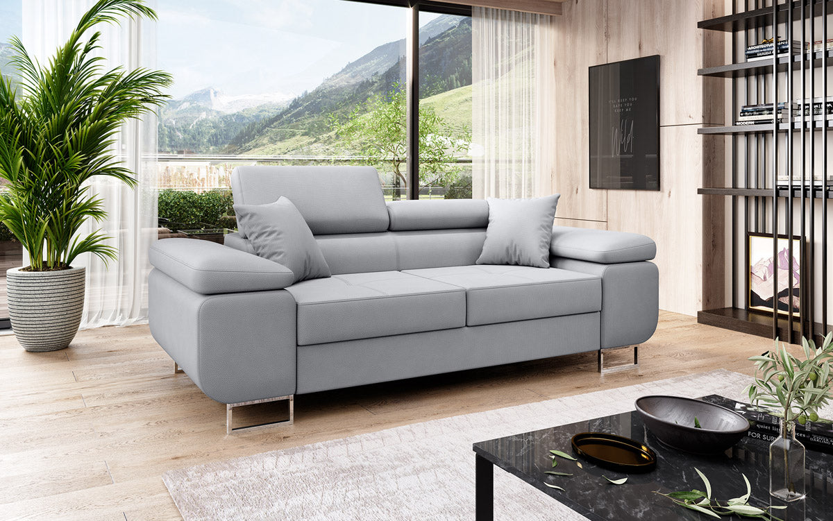 Next Triora Designer 2‑Sitzer Sofa mit Schlaffunktion, Stoff, Schwarz