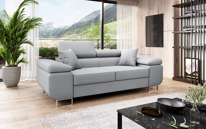 Next Triora Designer 2‑Sitzer Sofa mit Schlaffunktion, Stoff, Schwarz