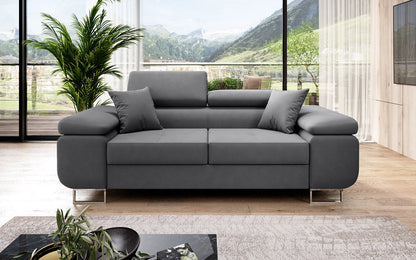 Next Triora Designer 2‑Sitzer Sofa mit Schlaffunktion, Stoff, Schwarz