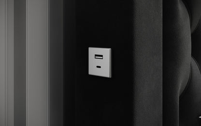 Luxusbetten24 Ida Polsterbett Samt RGB USB Stauraum 140×200 Schwarz