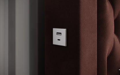 Luxusbetten24 Ida Polsterbett Samt RGB USB Stauraum 140×200 Schwarz