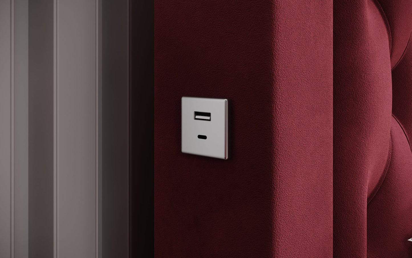 Luxusbetten24 Ida Polsterbett Samt RGB USB Stauraum 140×200 Schwarz