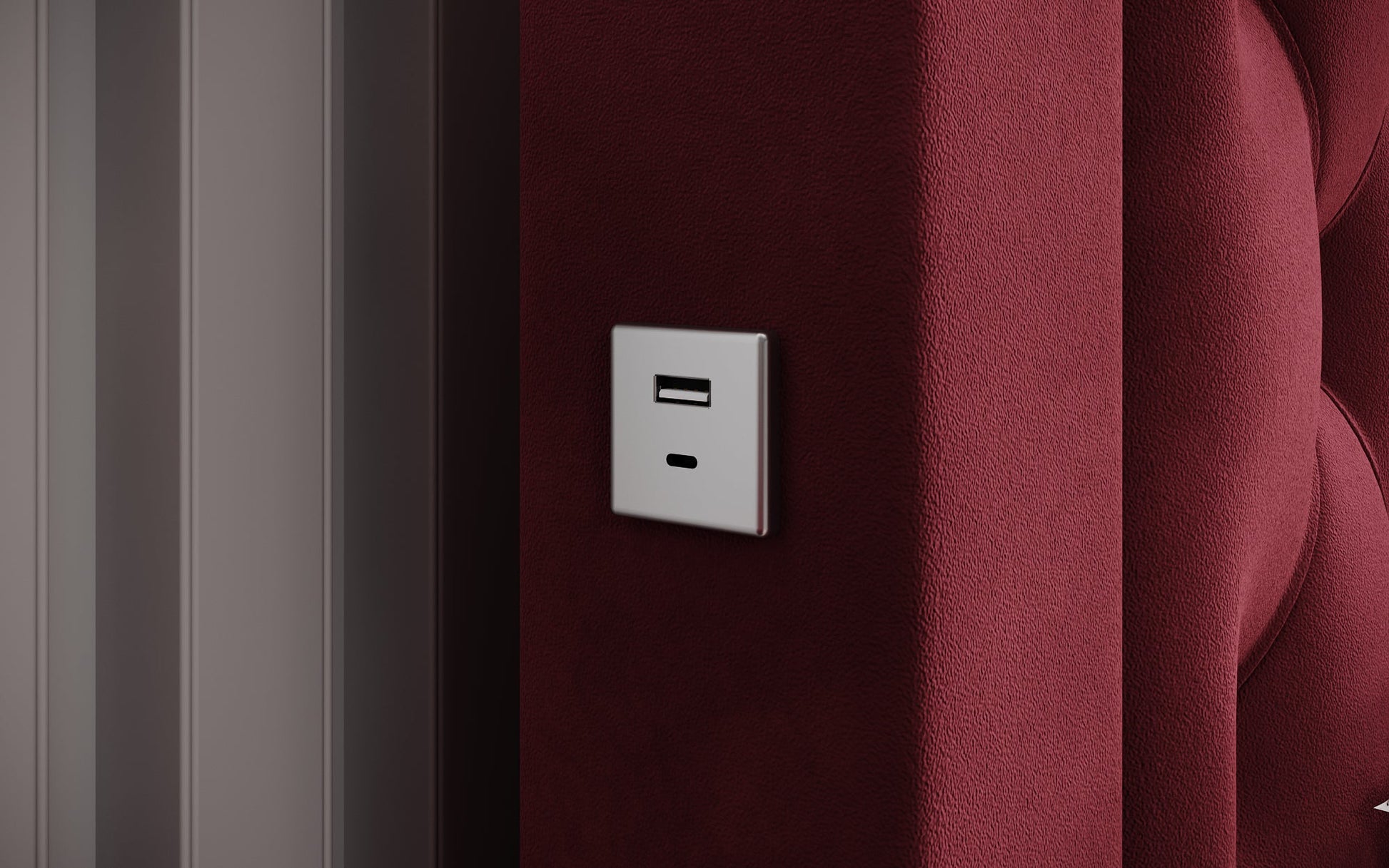 Luxusbetten24 Ida Polsterbett Samt RGB USB Stauraum 140×200 Schwarz