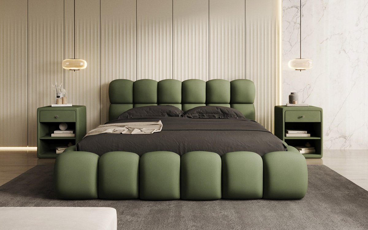 Luxusbetten24 Designer Polsterbett Boston Stoff mit Stauraum