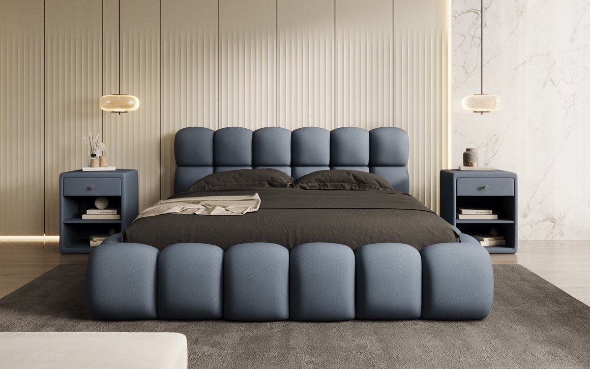 Luxusbetten24 Designer Polsterbett Boston Stoff mit Stauraum
