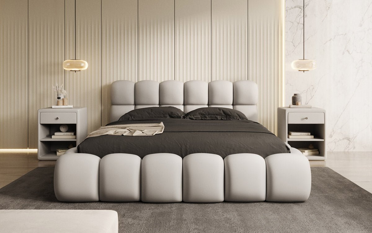 Luxusbetten24 Designer Polsterbett Boston Stoff mit Stauraum