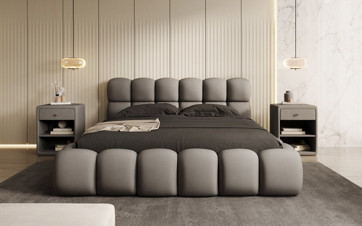 Luxusbetten24 Designer Polsterbett Boston Stoff mit Stauraum