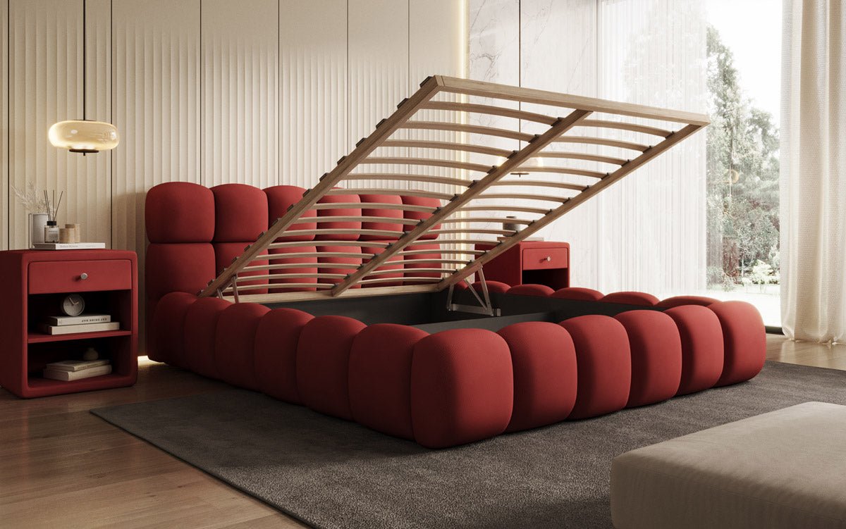 Luxusbetten24 Designer Polsterbett Boston Stoff mit Stauraum