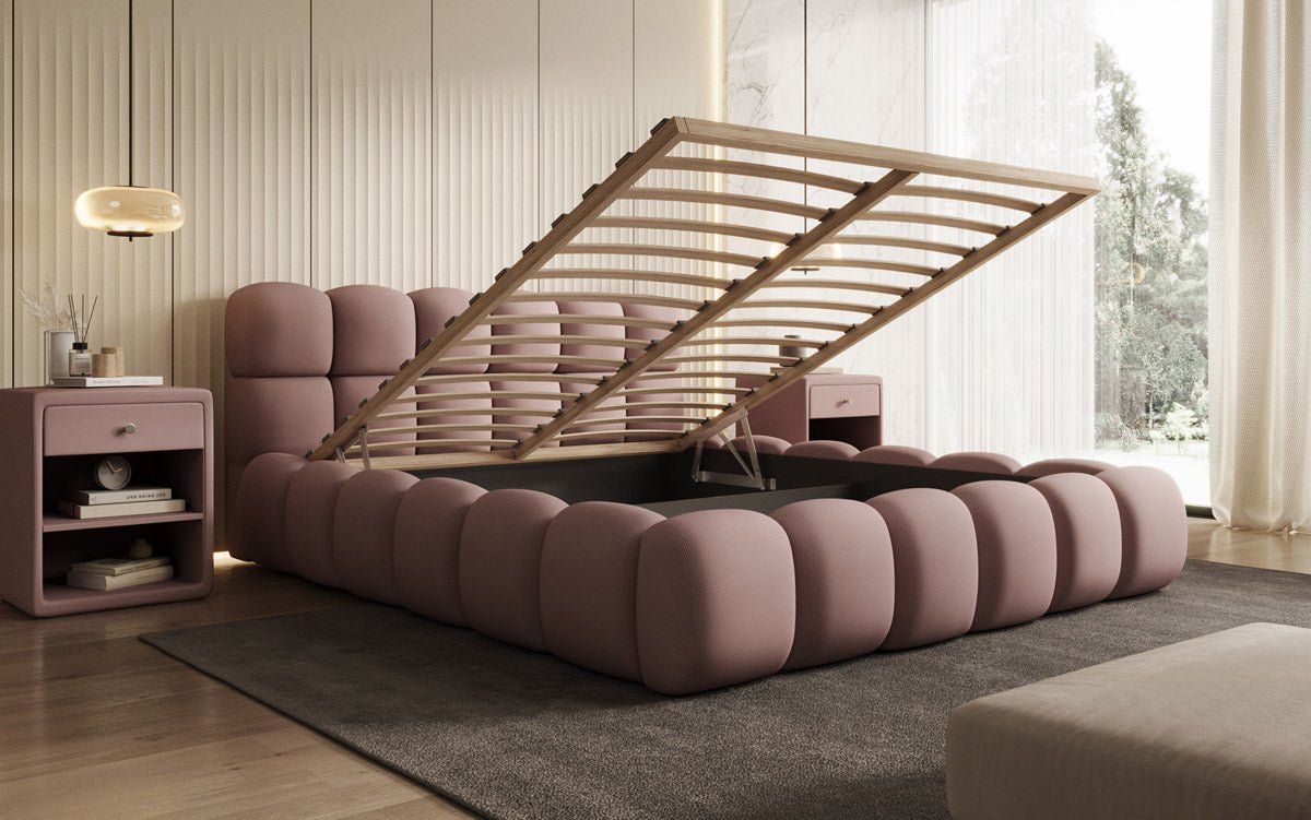 Luxusbetten24 Designer Polsterbett Boston Stoff mit Stauraum