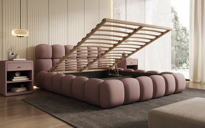 Luxusbetten24 Designer Polsterbett Boston Stoff mit Stauraum