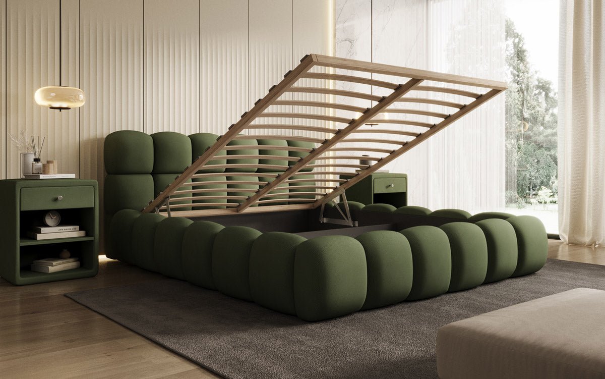 Luxusbetten24 Designer Polsterbett Boston Stoff mit Stauraum