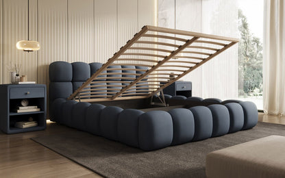 Luxusbetten24 Designer Polsterbett Boston Stoff mit Stauraum