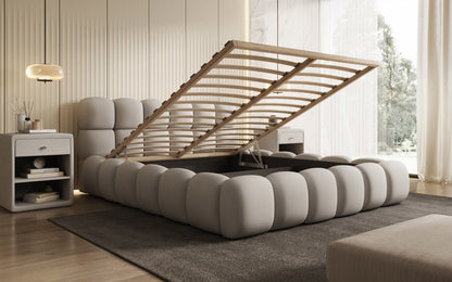 Luxusbetten24 Designer Polsterbett Boston Stoff mit Stauraum