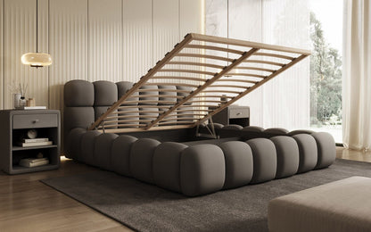 Luxusbetten24 Designer Polsterbett Boston Stoff mit Stauraum