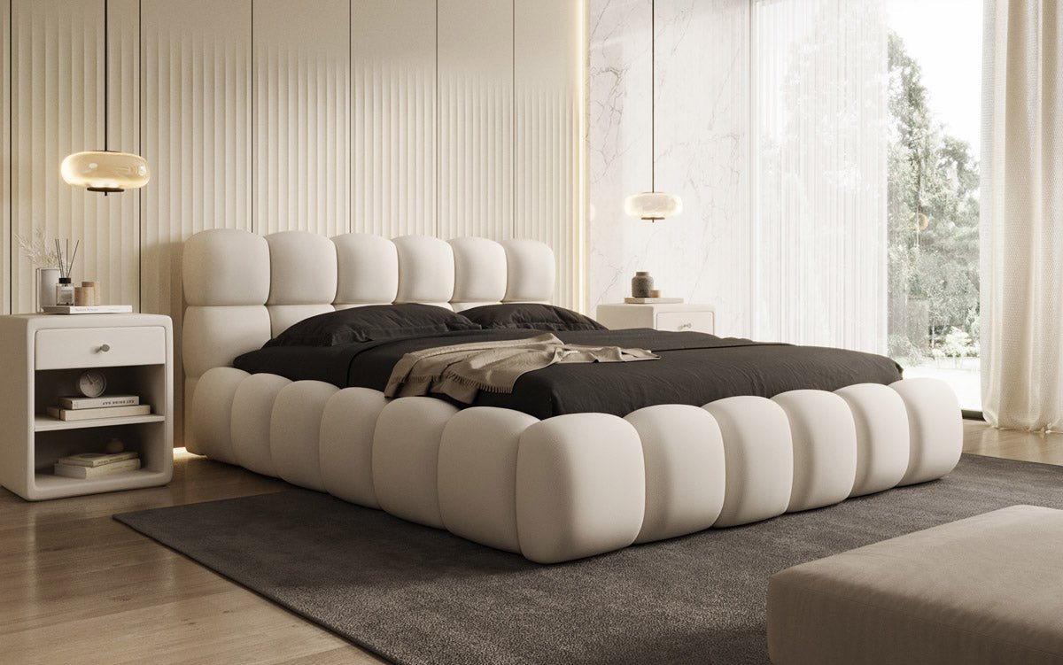Luxusbetten24 Designer Polsterbett Boston Stoff mit Stauraum