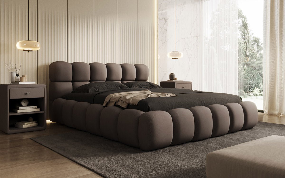 Luxusbetten24 Designer Polsterbett Boston Stoff mit Stauraum