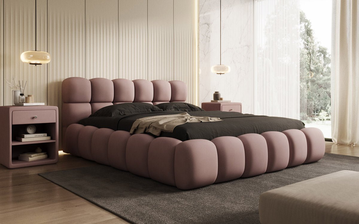 Luxusbetten24 Designer Polsterbett Boston Stoff mit Stauraum
