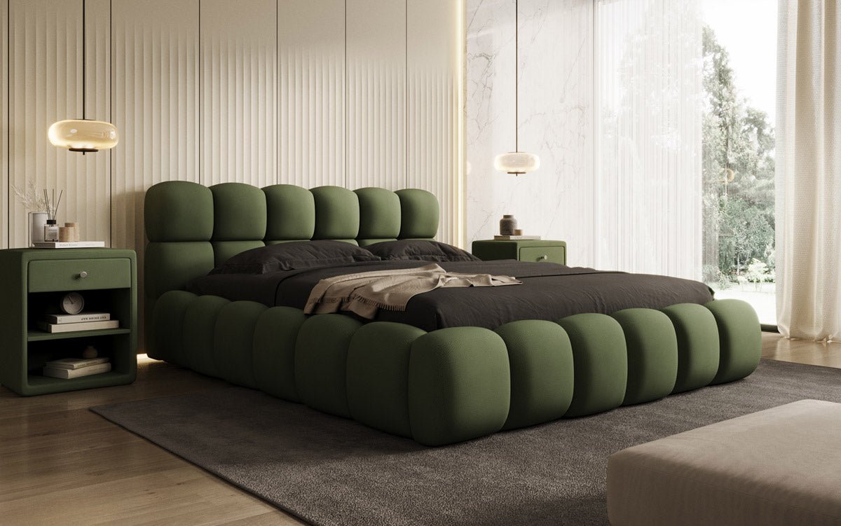 Luxusbetten24 Designer Polsterbett Boston Stoff mit Stauraum