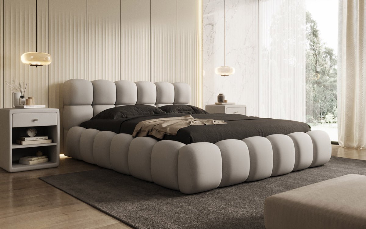 Luxusbetten24 Designer Polsterbett Boston Stoff mit Stauraum