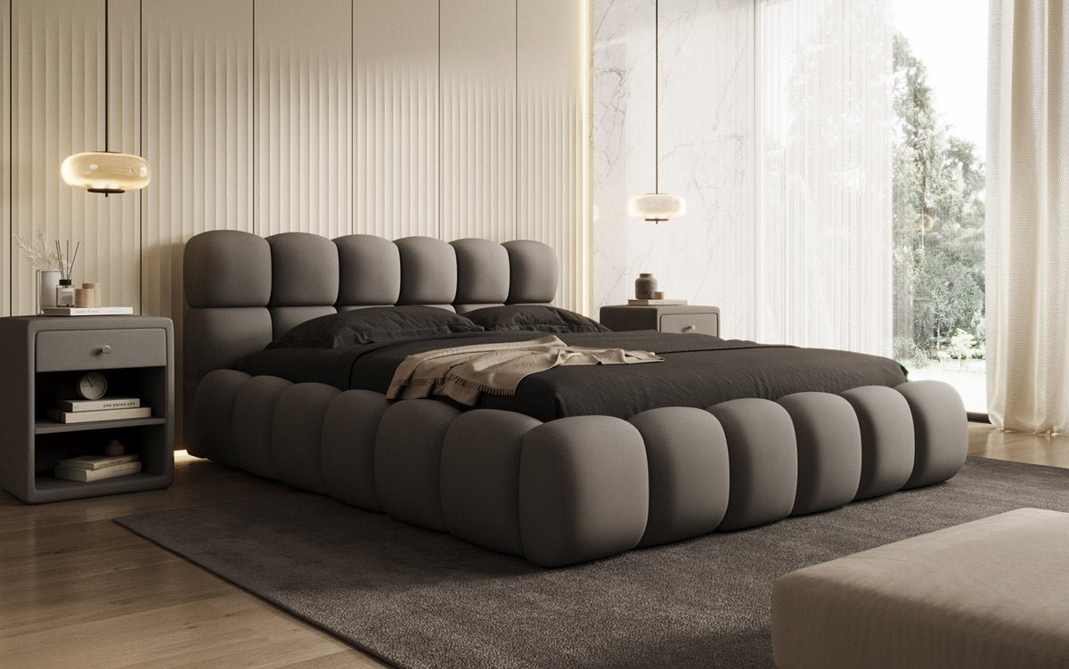 Luxusbetten24 Designer Polsterbett Boston Stoff mit Stauraum