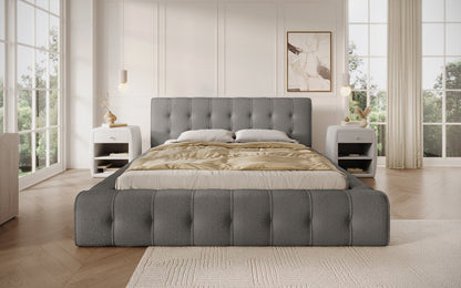 Luxusbetten24 Lena Designer Polsterbett Bouclé mit Stauraum