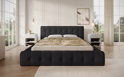 Luxusbetten24 Lena Designer Polsterbett Bouclé mit Stauraum