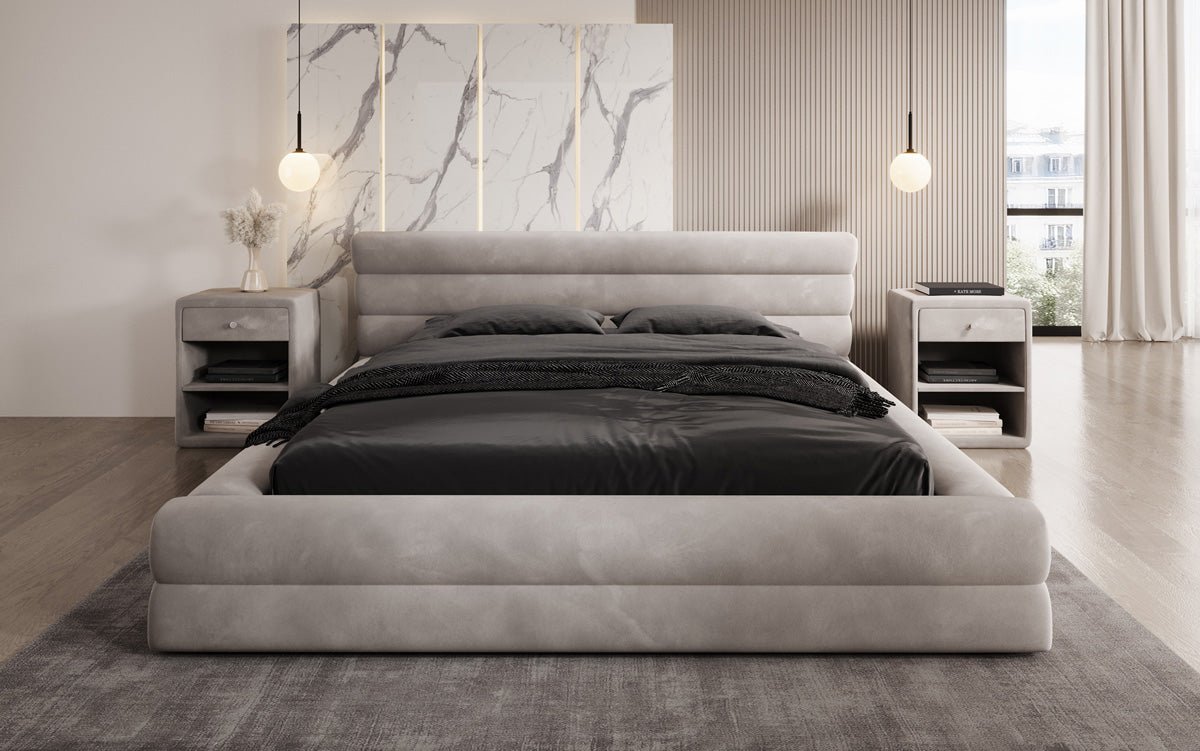 Luxusbetten24 Velana Designer Polsterbett Samt Mit Stauraum, Verschiedene Größen