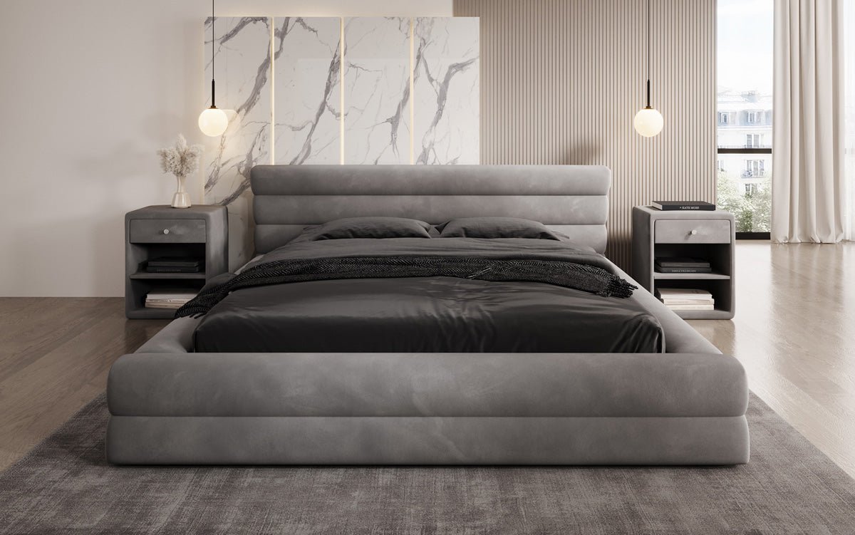 Luxusbetten24 Velana Designer Polsterbett Samt Mit Stauraum, Verschiedene Größen