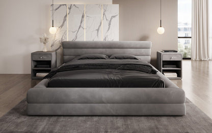 Luxusbetten24 Velana Designer Polsterbett Samt Mit Stauraum, Verschiedene Größen