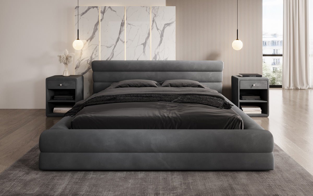 Luxusbetten24 Velana Designer Polsterbett Samt Mit Stauraum, Verschiedene Größen