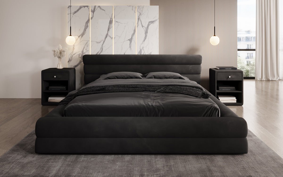 Luxusbetten24 Velana Designer Polsterbett Samt Mit Stauraum, Verschiedene Größen