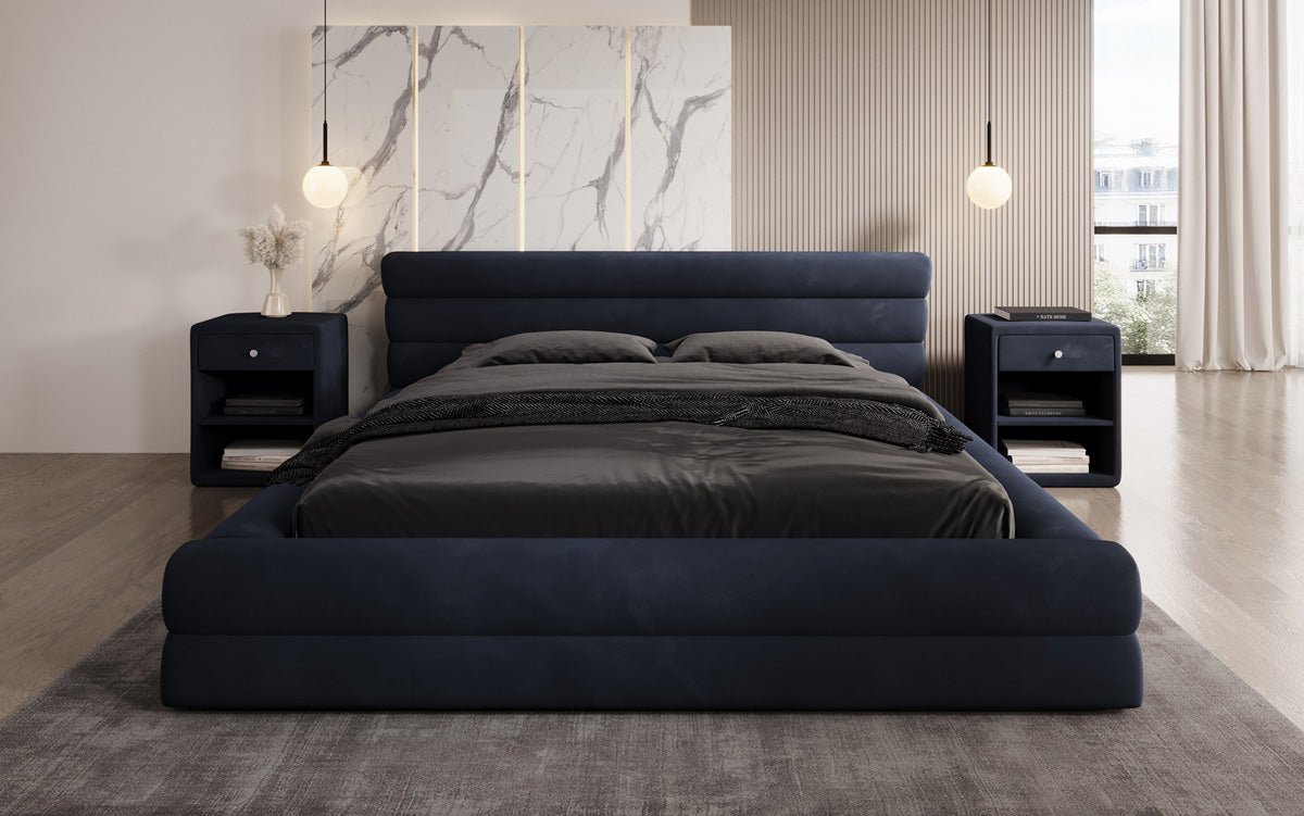 Luxusbetten24 Velana Designer Polsterbett Samt Mit Stauraum, Verschiedene Größen
