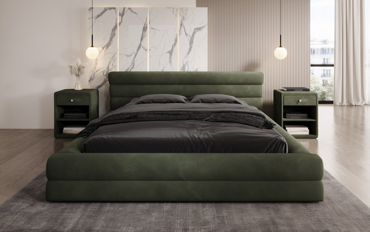 Luxusbetten24 Velana Designer Polsterbett Samt Mit Stauraum, Verschiedene Größen