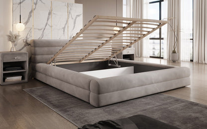 Luxusbetten24 Velana Designer Polsterbett Samt Mit Stauraum, Verschiedene Größen