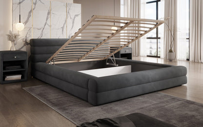 Luxusbetten24 Velana Designer Polsterbett Samt Mit Stauraum, Verschiedene Größen
