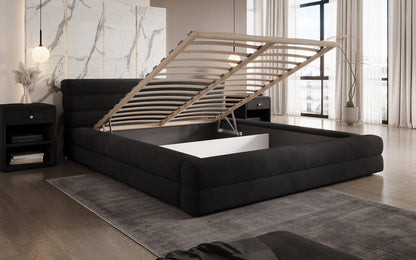 Luxusbetten24 Velana Designer Polsterbett Samt Mit Stauraum, Verschiedene Größen