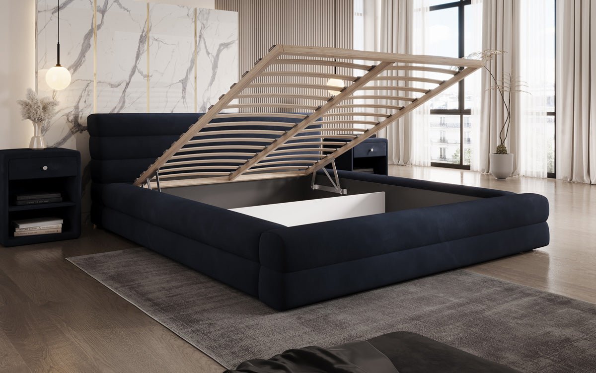 Luxusbetten24 Velana Designer Polsterbett Samt Mit Stauraum, Verschiedene Größen