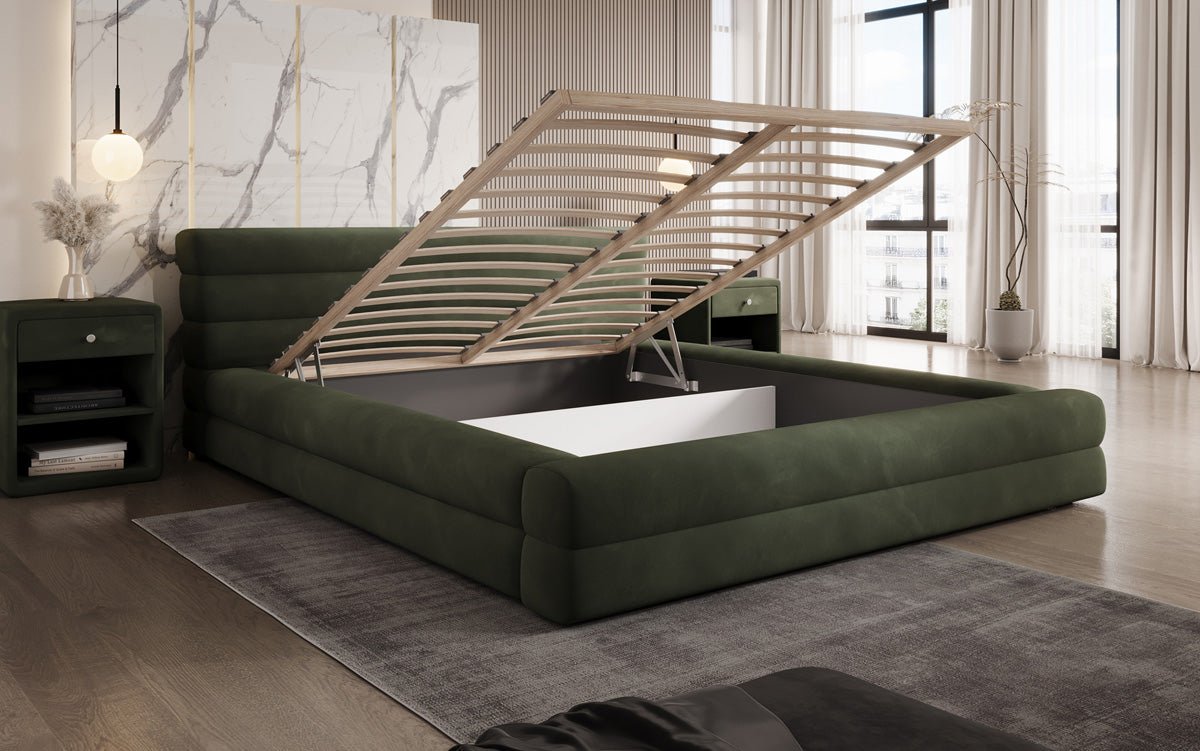 Luxusbetten24 Velana Designer Polsterbett Samt Mit Stauraum, Verschiedene Größen