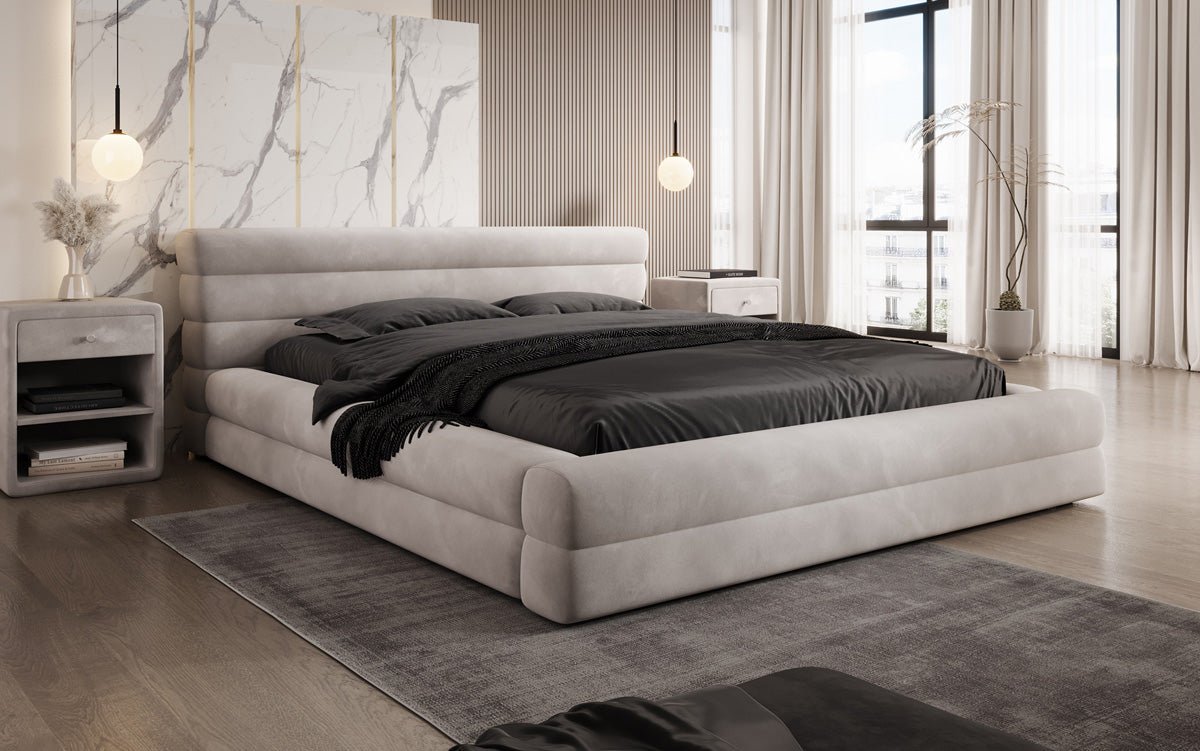 Luxusbetten24 Velana Designer Polsterbett Samt Mit Stauraum, Verschiedene Größen