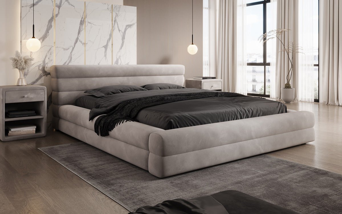 Luxusbetten24 Velana Designer Polsterbett Samt Mit Stauraum, Verschiedene Größen