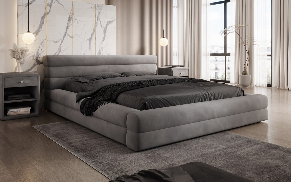 Luxusbetten24 Velana Designer Polsterbett Samt Mit Stauraum, Verschiedene Größen