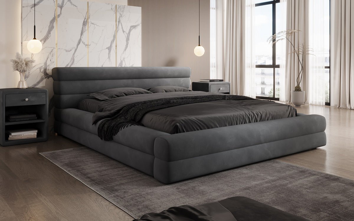 Luxusbetten24 Velana Designer Polsterbett Samt Mit Stauraum, Verschiedene Größen